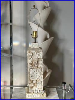 Rare 1970s Mid-Century Brutalist Table Lamp by C. N. Burman Sculptural Vintage