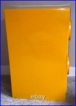 Rare 1970s Mid Century Modern Akro-Mils Yellow Plastic 2-Drawer File Cabinet USA