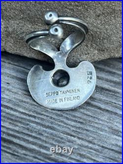 Rare 1971 SEPPO TAMMINEN Finland Mid Century Modern 925 Silver Flower Ring Sz. 8