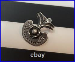 Rare 1971 SEPPO TAMMINEN Finland Mid Century Modern 925 Silver Flower Ring Sz. 8