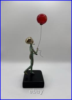 Rare 1972 Malcolm Moran MID Century Modern Bronze Girl With Balloon