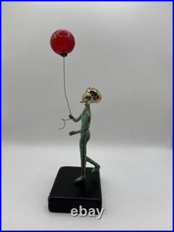 Rare 1972 Malcolm Moran MID Century Modern Bronze Girl With Balloon