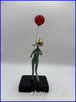 Rare 1972 Malcolm Moran MID Century Modern Bronze Girl With Balloon
