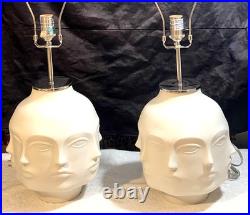Rare 2- Jonathan Adler Dora Marr Table Lamps Vgc Fornasetti Style MID Cent