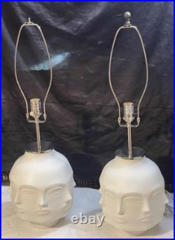 Rare 2- Jonathan Adler Dora Marr Table Lamps Vgc Fornasetti Style MID Cent