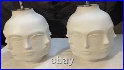 Rare 2- Jonathan Adler Dora Marr Table Lamps Vgc Fornasetti Style MID Cent