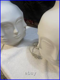 Rare 2- Jonathan Adler Dora Marr Table Lamps Vgc Fornasetti Style MID Cent