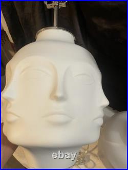 Rare 2- Jonathan Adler Dora Marr Table Lamps Vgc Fornasetti Style MID Cent