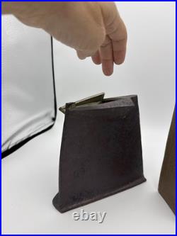 Rare 2 Vtg MCM Japan Ceramic Vase Angular Mid Century Modern Geometric Ikebana