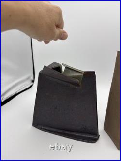 Rare 2 Vtg MCM Japan Ceramic Vase Angular Mid Century Modern Geometric Ikebana