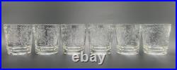 Rare 32 Piece Set Vintage Federal Glass Floral Etched Barware Service for 8