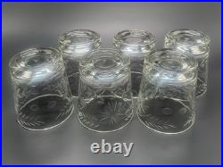 Rare 32 Piece Set Vintage Federal Glass Floral Etched Barware Service for 8