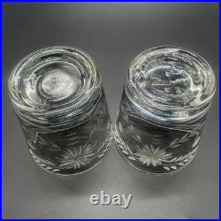 Rare 32 Piece Set Vintage Federal Glass Floral Etched Barware Service for 8