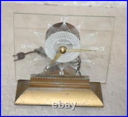 Rare 50's MasterCrafters Mid-Century Modern Eternalight Atomic Desk Clock WORKS