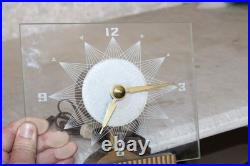Rare 50's MasterCrafters Mid-Century Modern Eternalight Atomic Desk Clock WORKS