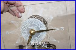 Rare 50's MasterCrafters Mid-Century Modern Eternalight Atomic Desk Clock WORKS