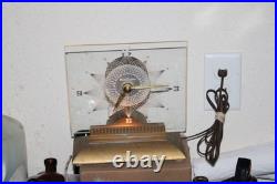 Rare 50's MasterCrafters Mid-Century Modern Eternalight Atomic Desk Clock WORKS