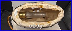 Rare 50s MCM Midnight Blue/Gray Gold Double Greyhound Ceramic TV Lamp EUC 11