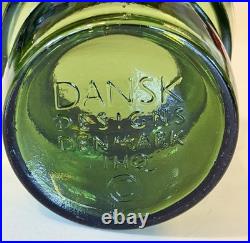 Rare 5 Vintage MCM DANSK Denmark Green Glass Votive Candle Holders