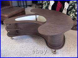 Rare 60s A. H. Stock Grand Server Coffee Table Bar Cabinet Mid-Century Modern