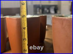 Rare 6 Glidden Pottery Mugs 202 Red Matte Teal Speckled Mid-Century Modern