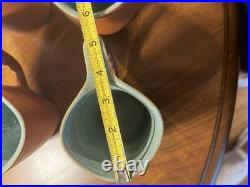 Rare 6 Glidden Pottery Mugs 202 Red Matte Teal Speckled Mid-Century Modern