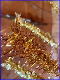 Rare 6' Gold aluminum midcentury modern Christmas tree stainless tinsel Xmas