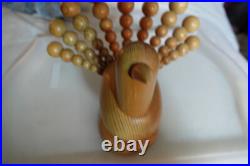 Rare Aarikka Finland Wooden Peacock Bird Mid Century Modern Sculpture Decoration