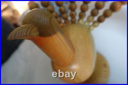 Rare Aarikka Finland Wooden Peacock Bird Mid Century Modern Sculpture Decoration