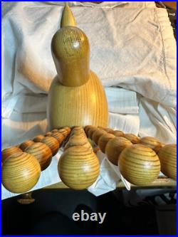 Rare Aarikka Finland Wooden Peacock Bird Mid Century Modern Sculpture Decoration