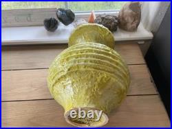 Rare Antique Signed Mid Century Modern MCM Raymor Pottery Vase Italy Yellow