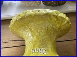 Rare Antique Signed Mid Century Modern MCM Raymor Pottery Vase Italy Yellow