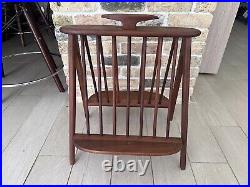 Rare Arthur Umanoff Teak Wood Mid Century Danish Modern Compass Magazine Rack Rare Arthur Umanoff Teak Wood Mid Century Danish Modern Compass Magazine Rack