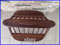 Rare Arthur Umanoff Teak Wood Mid Century Danish Modern Compass Magazine Rack Rare Arthur Umanoff Teak Wood Mid Century Danish Modern Compass Magazine Rack