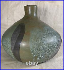 Rare Artist Signed John Risley Mid Century Modern Terracotta Clay Pottery Vase