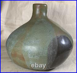 Rare Artist Signed John Risley Mid Century Modern Terracotta Clay Pottery Vase