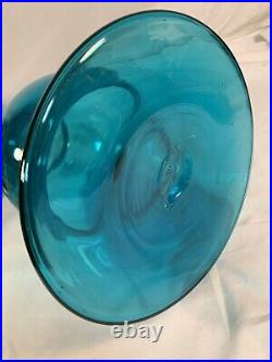 Rare BLENKO 24 Centerpiece 1309 Vase Blue 2009 Floor Vase Handmade In WV