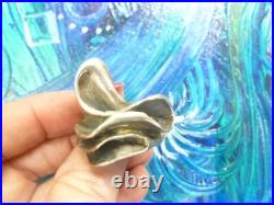 Rare BRUTALIST MID CENTURY MODERN STERLING SILVER 38+ Grams RING SZ 7.50