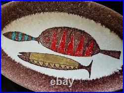 Rare Bitossi Raymor Aldo Londi Fish Platter Italy Mid century Mint
