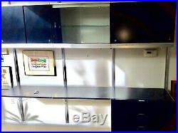 Rare Black George Nelson Css Units, 4 Cabinets, Lighted, Desk, Glass Display