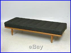 Rare Black Wool Daybed by Hans J. Wegner in Oak