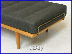 Rare Black Wool Daybed by Hans J. Wegner in Oak