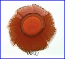 Rare Blenko Handmade Glass 6002-P Variation Pleated Vase in Paw Paw Signed