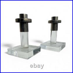Rare C. 1950's Mid-Century Modern Dorothy Thorpe Lucite Candle Holders