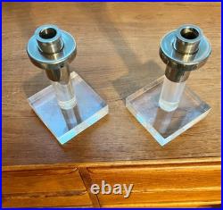 Rare C. 1950's Mid-Century Modern Dorothy Thorpe Lucite Candle Holders
