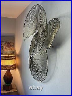 Rare C Jere Vintage MID Century Modern Abstract Metal Wall Sculpture Signed Huge
