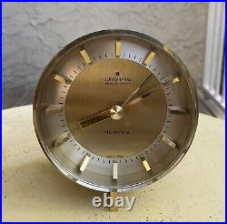 Rare Ca. 1960s Midcentury Modern Brass Desk Table Clock Junghans Ato Mat Germany