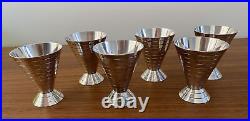 Rare Carl Christiansen Denmark Silverplate 6 Goblets Cups Mid Century Modern MCM
