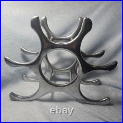 Rare Cast Aluminum Wine Rack Mid Century Modern Michael Noll Style 6 Bottle