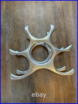 Rare Cast Aluminum Wine Rack Mid Century Modern Michael Noll Style 6 Bottle